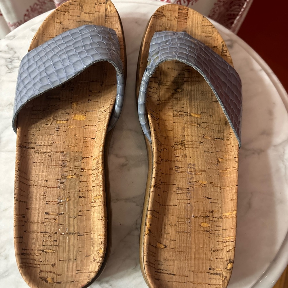 Donald Pliner Fifi Platform Wedge Cork Footbed Sandals Size 8